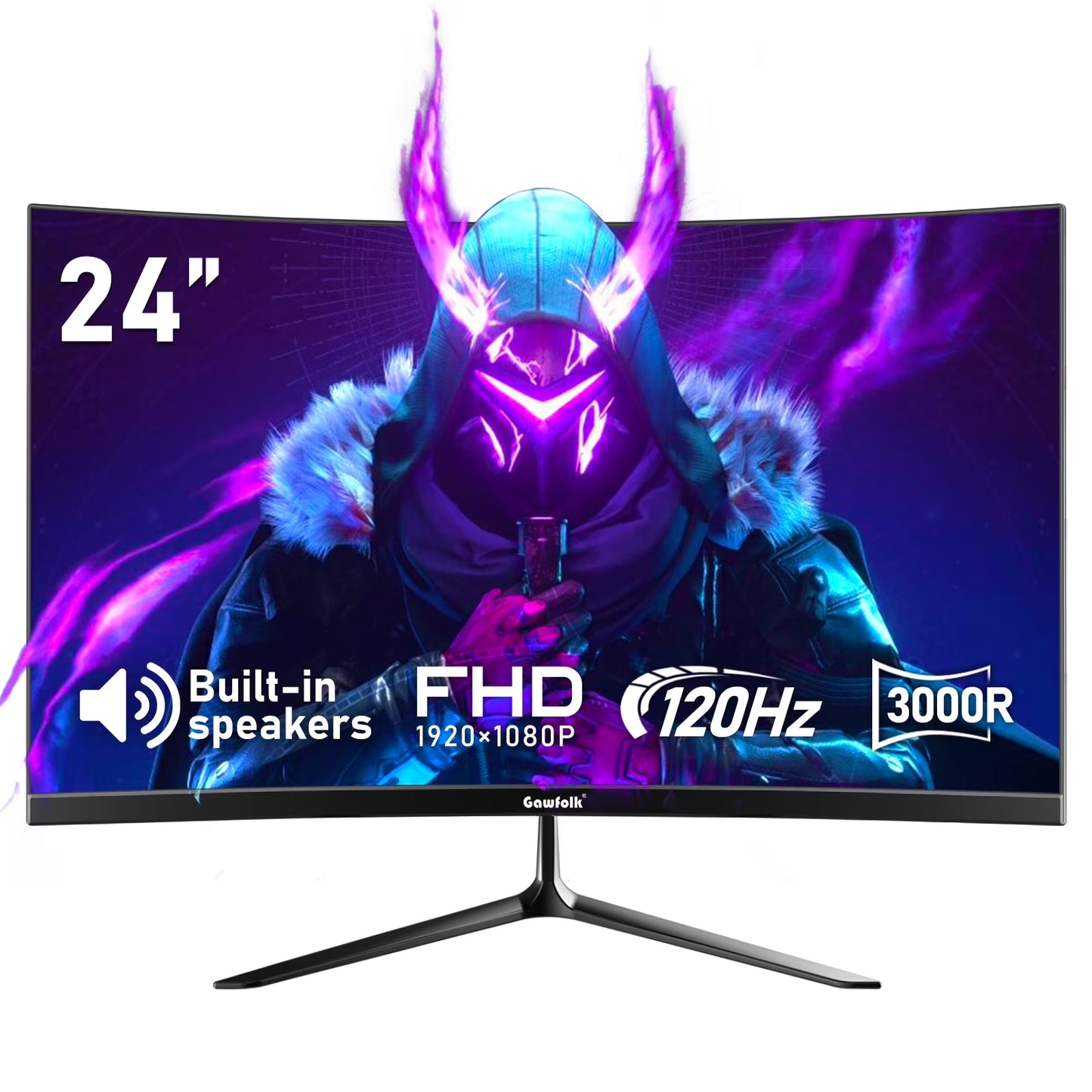 Gawfolk Monitor De Negocios Para PC De 24 Pulgadas 1080P 100HZ Con Frecuencia De Actualización Para Juegos