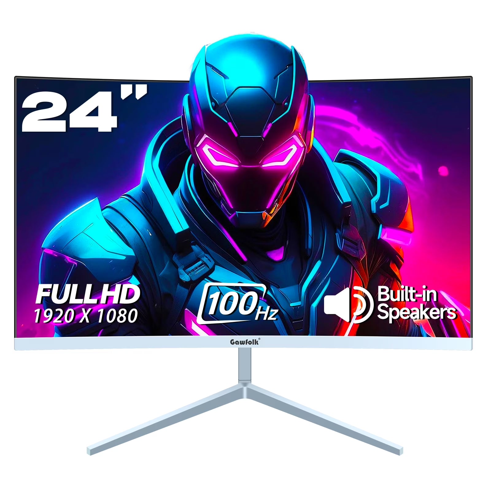 Gawfolk Monitor De Negocios Para PC De 24 Pulgadas 1080P 100HZ Con Frecuencia De Actualización Para Juegos