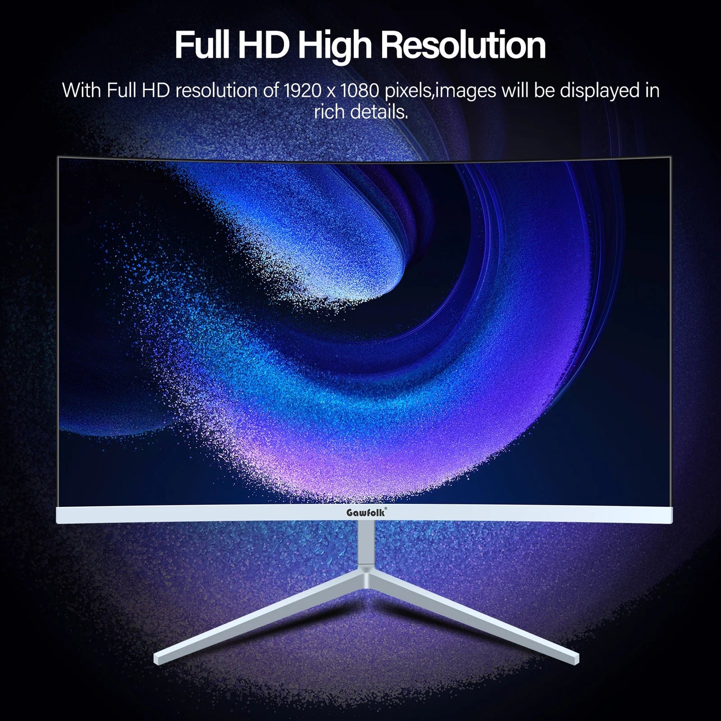 Gawfolk Monitor De Negocios Para PC De 24 Pulgadas 1080P 100HZ Con Frecuencia De Actualización Para Juegos