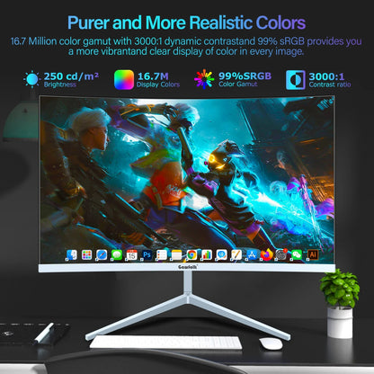 Gawfolk Monitor De Negocios Para PC De 24 Pulgadas 1080P 100HZ Con Frecuencia De Actualización Para Juegos